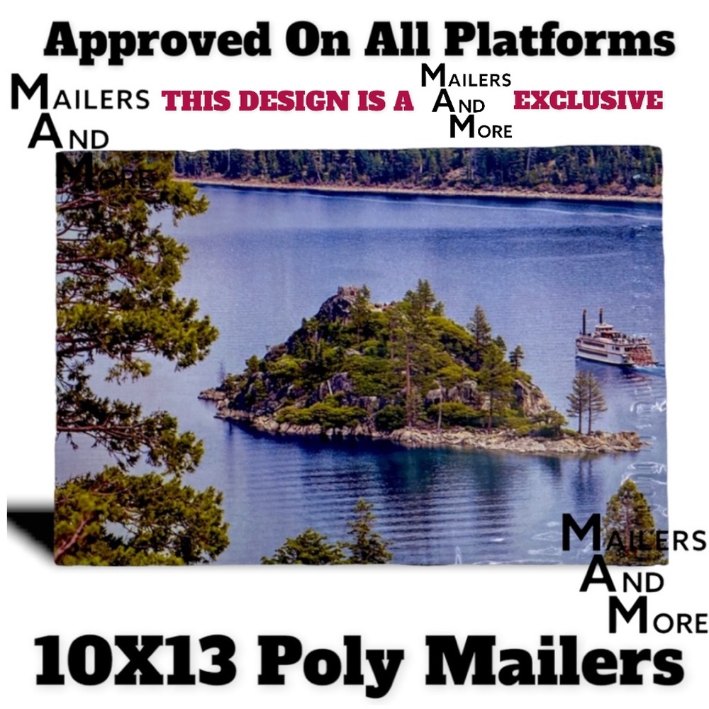 25 10X13 Poly Mailers Lake Tahoe California PRICE IS FIRM - Picture 7 of 9